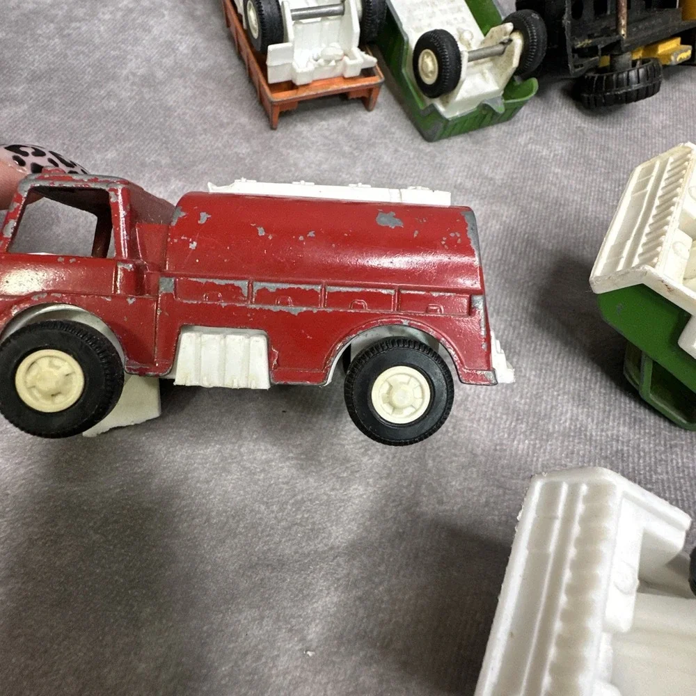 Tootsie Toy Truck Lot Metal Die Cast Chicago Dozer Roller Pick Up Red Green 1970